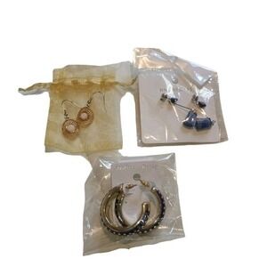 Earrings Lot: Drop Dangle Stud Hoop Fashion Jewelry Gold Blue Pink‎ Flower